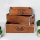 image 1 of Rustic Vintage Garden Display Planters (Set of 3) - Wood Brown
