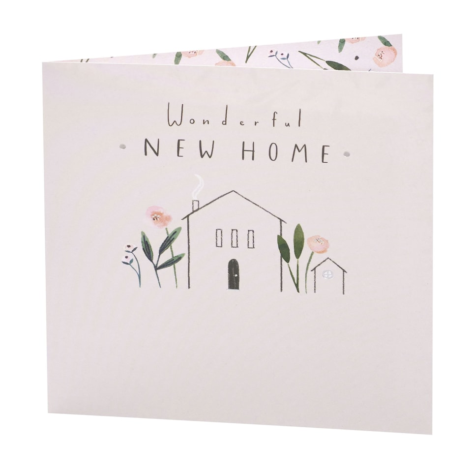 image 1 of New Home Card - House With Flowers