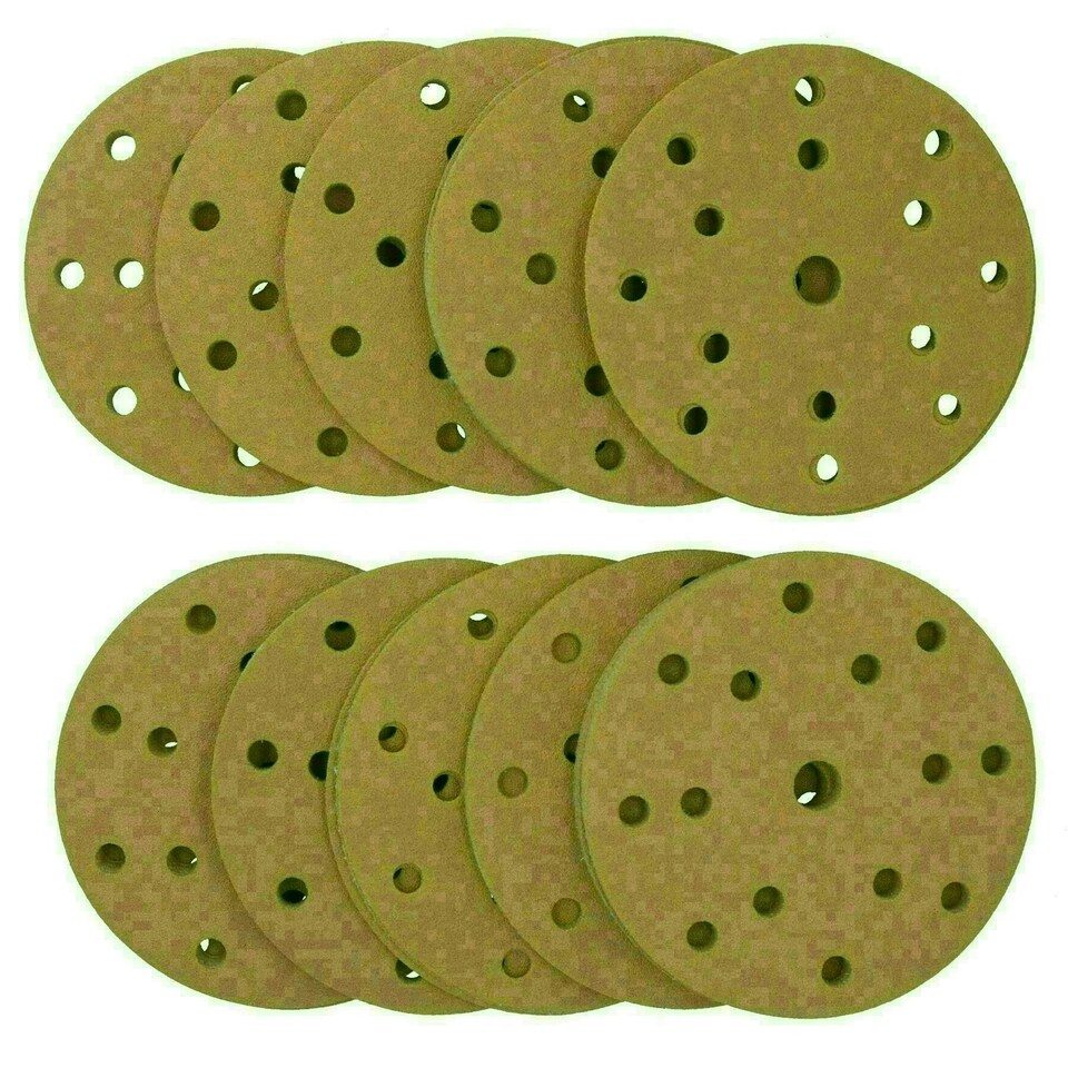 image 1 of 150mm Sanding Discs Aluminium Oxide Abrasive 240 Grit 15 Hole Hook + Loop 500pc