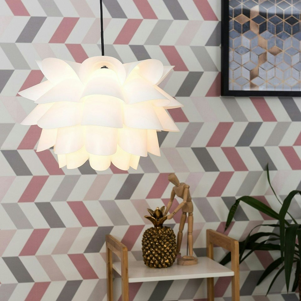 image 1 of ValueLights Modern Intricate Design White Ceiling Pendant Light Shade