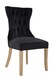image 1 of Black Buttoned Dining Chair,Button Tufted Accent Chair,Upholstered Seat With Wooden Legs,Decorative Chair | Black
