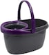 image 2 of Calitek 360° Rotating Spin Mop and Bucket Set with 2 Microfibre Heads | Grey