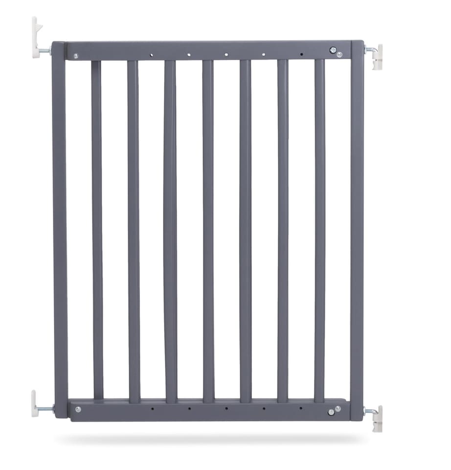image 1 of Safetots Top of The Stairs Screw Fitted Stair Gate, Grey Wooden, 63.5cm - 105.5cm, Wood Baby Gate, Stylish Safety Gate | Grey | 1