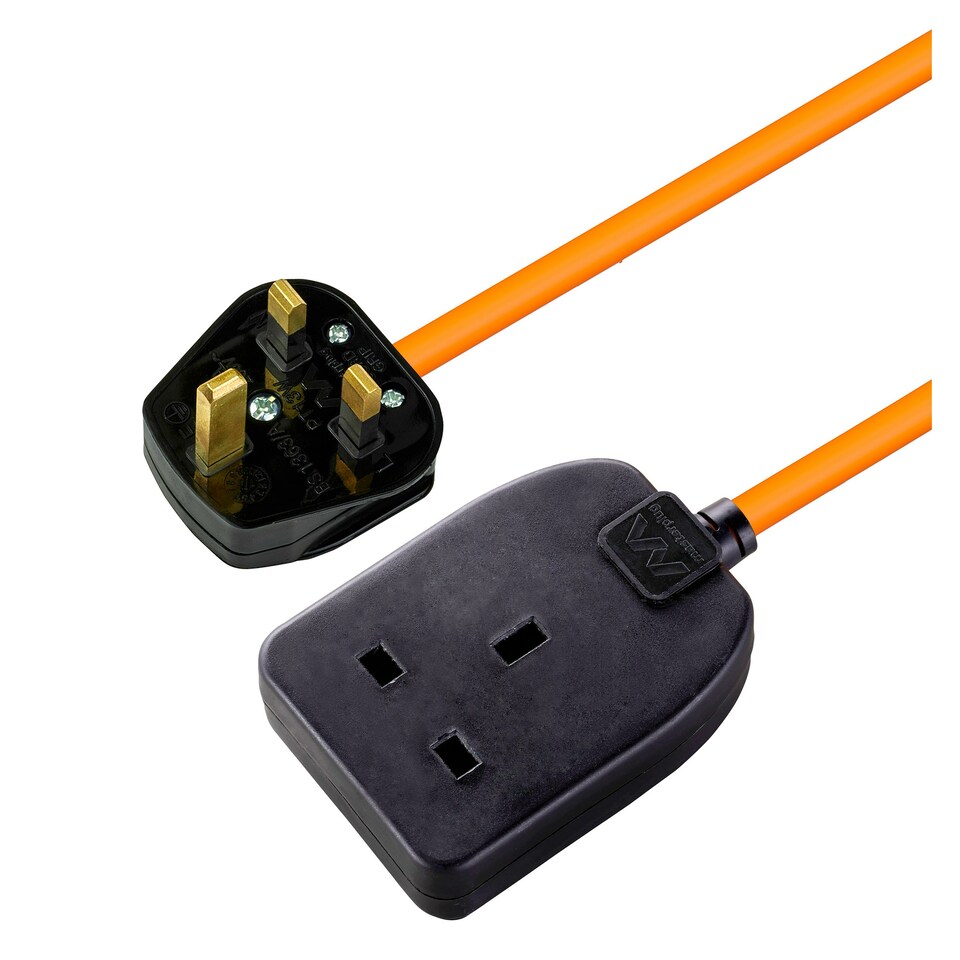 image 1 of Masterplug Single Socket Extension Lead with 10m Cable 13A Orange