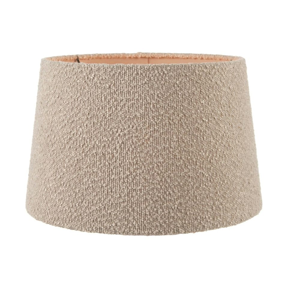 image 1 of 30cm Taupe Boucle Tapered Lampshade Cream
