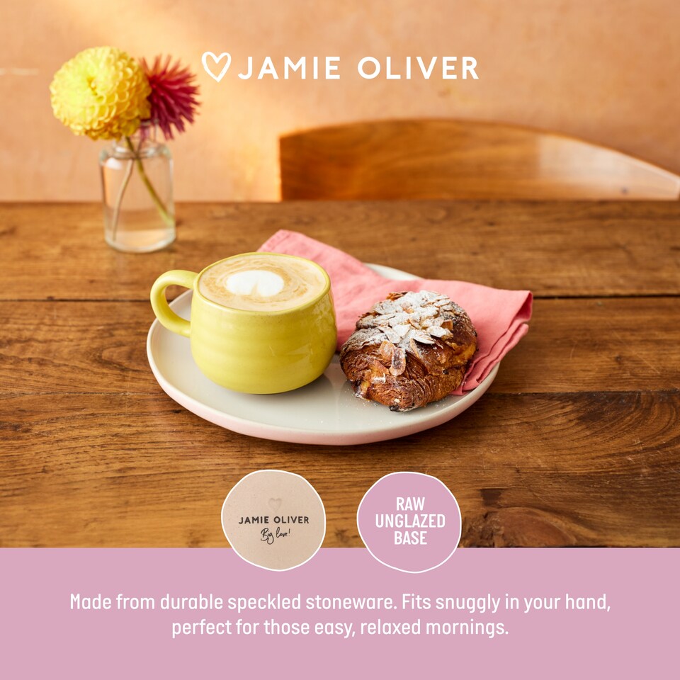 image 1 of Jamie Oliver Big Love Yellow Stoneware Mugs, Set of 4, 375ml | Yellow | Yellow