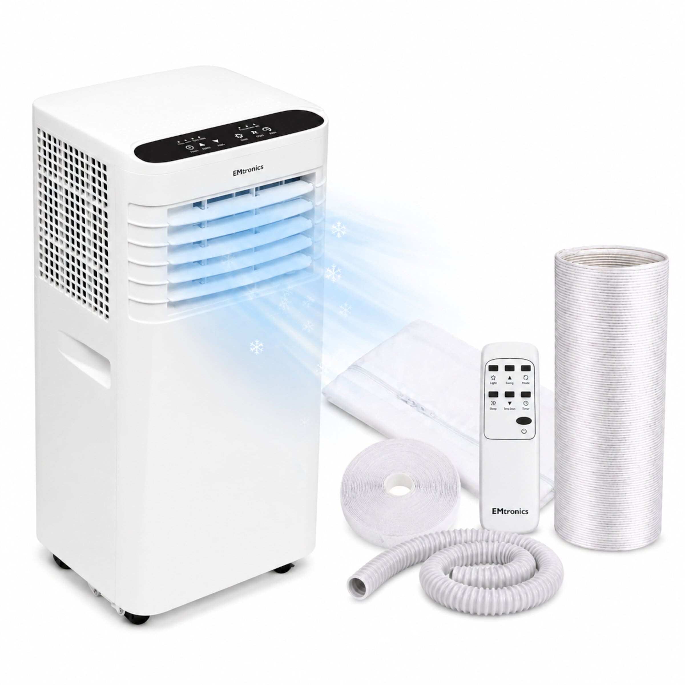 EMtronics 7K BTU Air Conditioner with Fan and Dehumidifier - White
