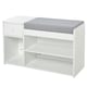 image 1 of HOMCOM Multi-Storage Shoe Bench Drawer 3 Compartments Cushion Home Boots White White
