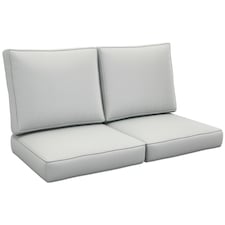Outsunny 2 Seater Outdoor Seat Cushions, Water Repellent Seat Pads with Backrest 