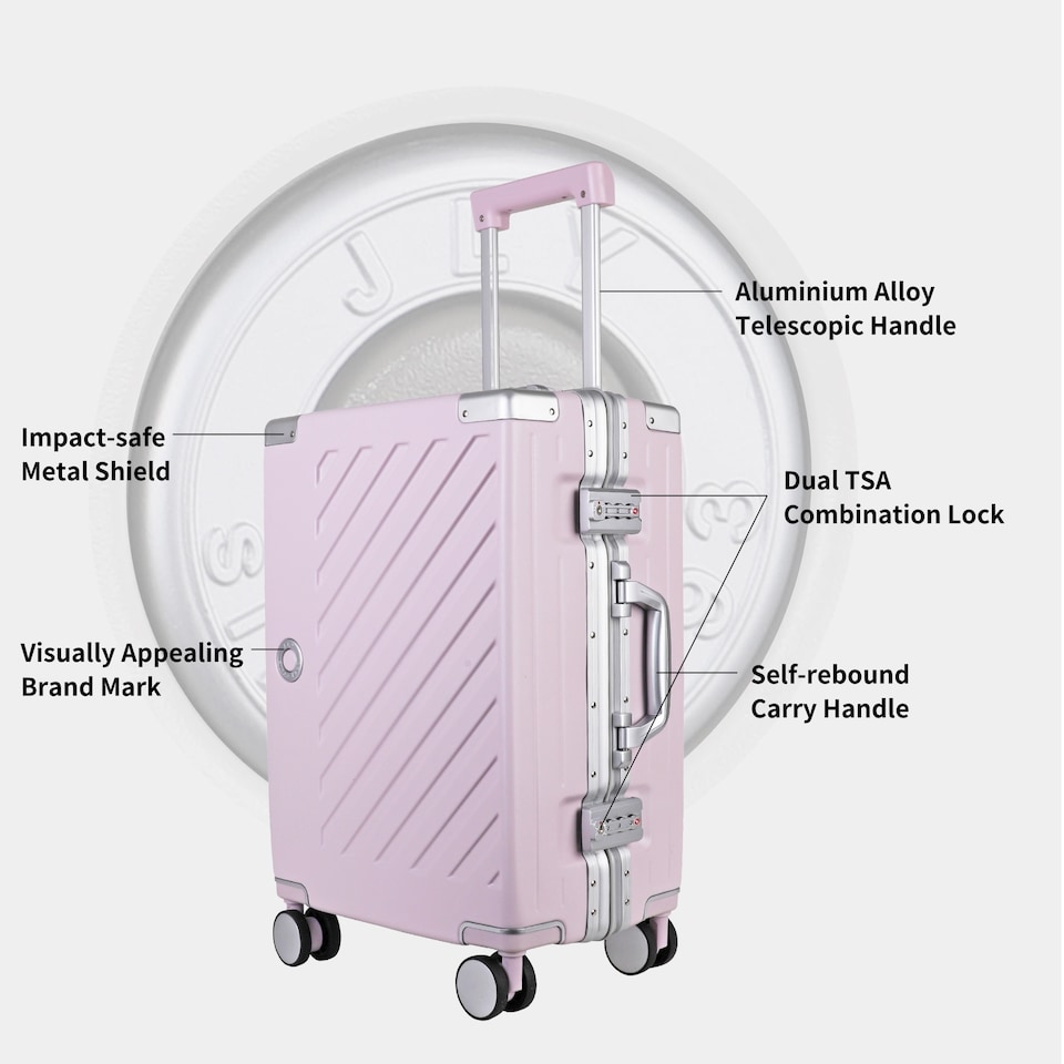 image 1 of Zipperless Polycarbonate Suitcase, Hard Shell, TSA Lock, 4 Wheels