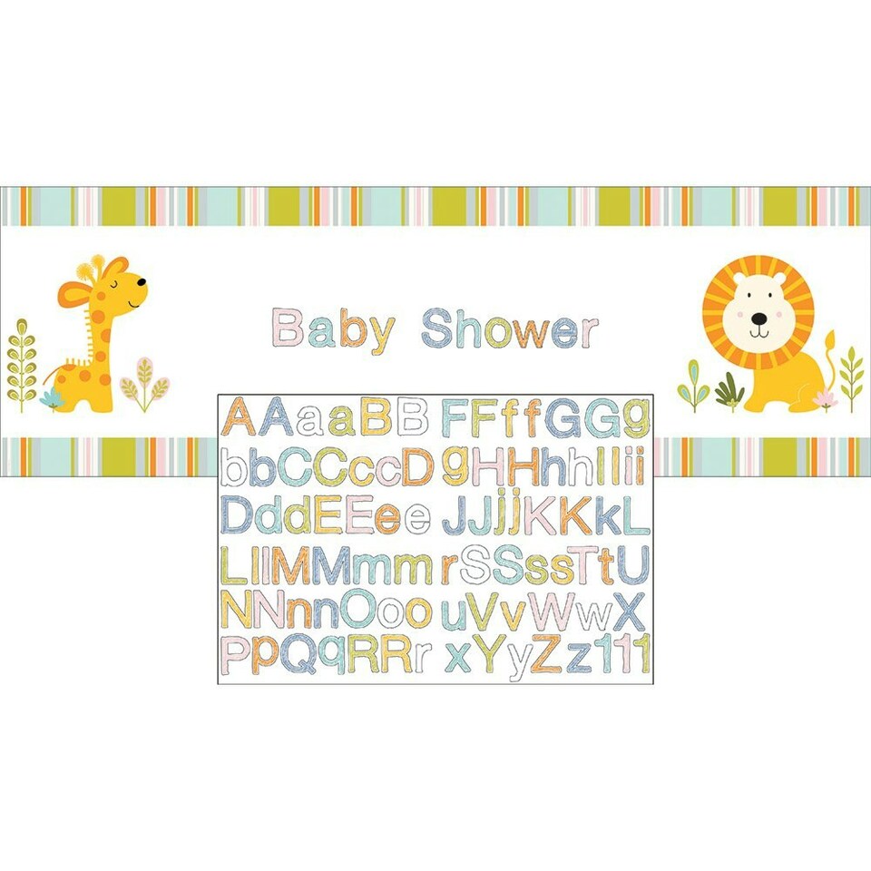 Creative Party Giant Baby Shower Banner With Stickers - Multicoloured - One Size