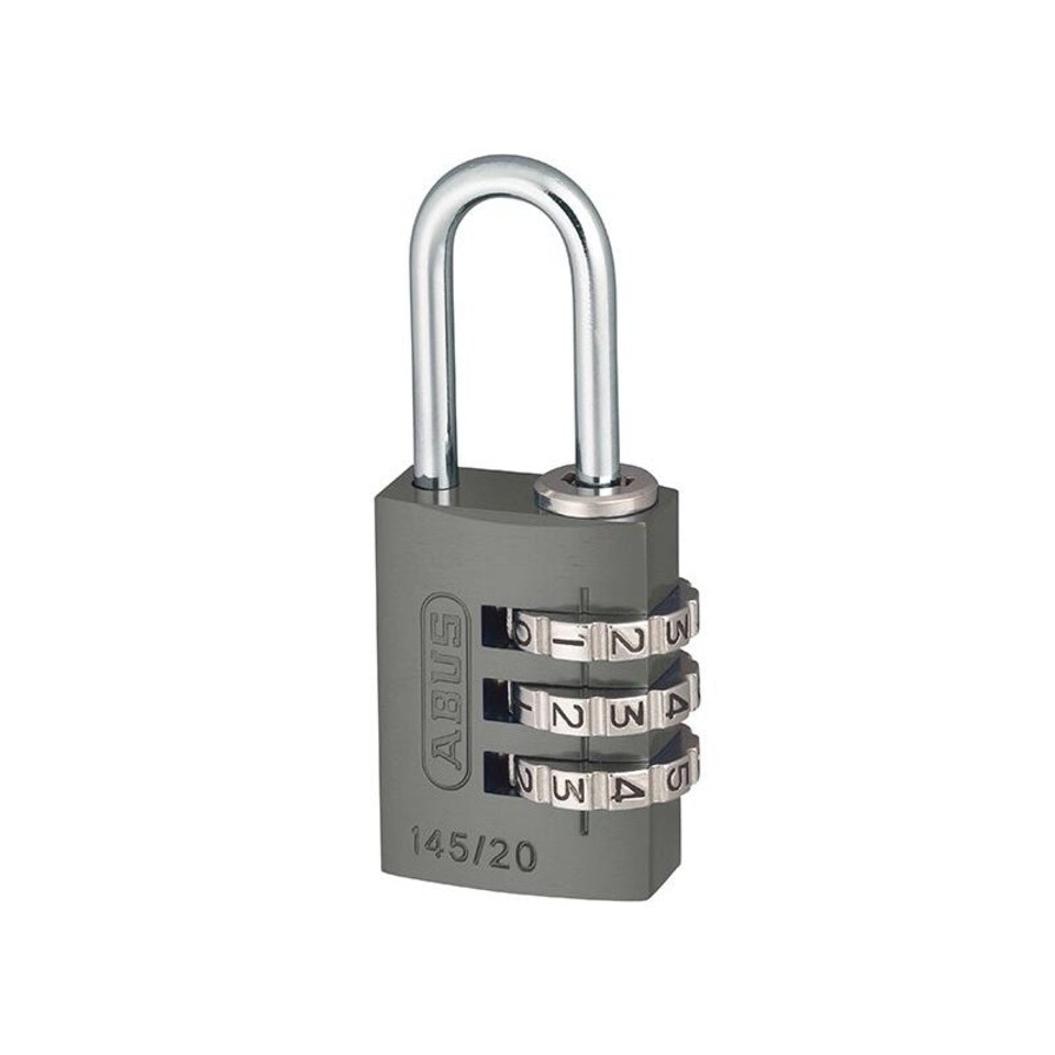 Abus Mechanical 145 Series Aluminium Combination Padlock - Titanium - 20 mm