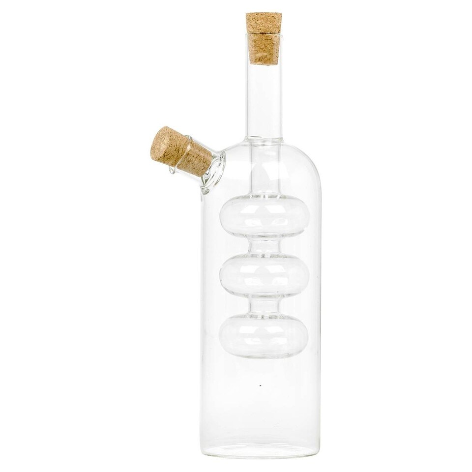 image 1 of 2 In 1 Glass Olive Oil And Vinegar Cruet Dispenser Bottle Dual Chamber