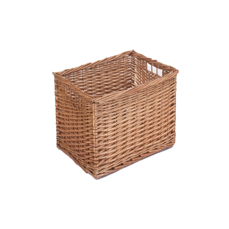 image 1 of Wicker Double Steamed Open Storage Basket Extra Large | Brown | Brown