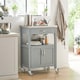 image 2 of SoBuy FKW22-HG,Stainless Steel Top Kitchen Trolley Microwave Stand on Wheels