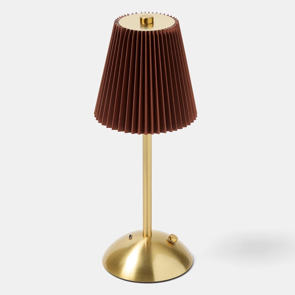 image 1 of OHS Pleated Bedside Lamp LED Rechargeable Cordless Night Light