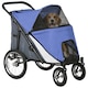 image 1 of PawHut Foldable Pet Stroller with Cushion, for M, L Dogs - Blue
