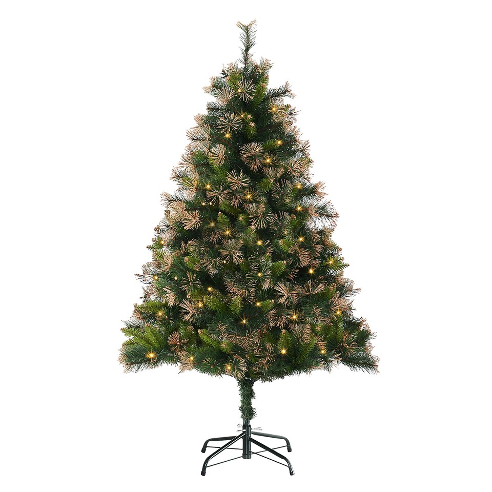 image 1 of HOMCOM 6FT Pre-Lit Christmas Tree Artificial Spruce Tree Holiday Décor Stand