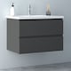 image 5 of AICA 800mm Wall Mounted Bathroom Vanity Unit With Ceramic Basin,2 Soft Close Drawers for Storage,White,Flat packed