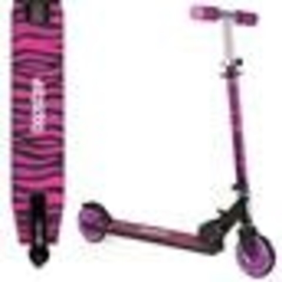 bopster 2 Wheeled Folding Scooter - Purple Zebra Stripes