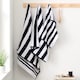 image 3 of Bianca Reversible Stripe Cotton Jacquard Hand Towel | Black | Hand towel