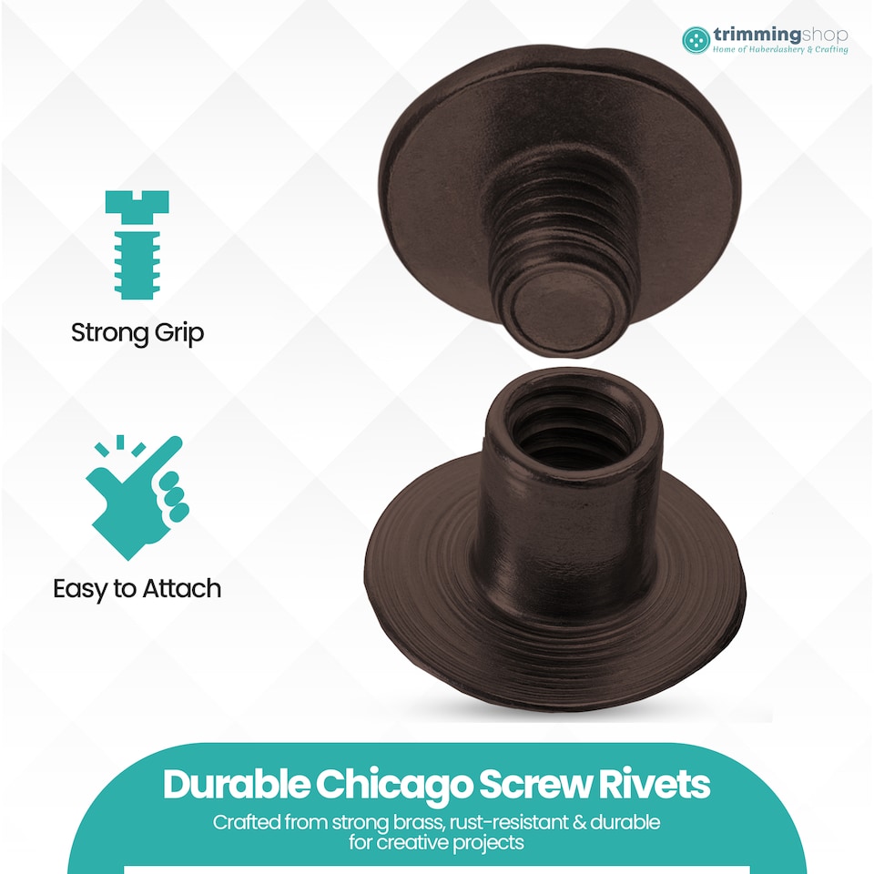 image 1 of 9x13MM Chicago Screw Rivets Flat Head for DIY Planner- 10 Pcs
