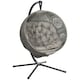 image 6 of Outsunny Hanging Swing Chair w/ Metal Stand & Side Pocket, Sand Grey
