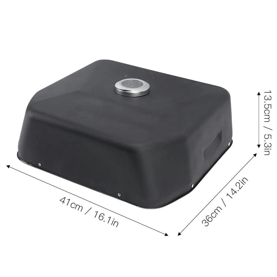 image 1 of Grill Top Pizza Maker Oven Steel Waterproof with Thermometer BBQ Gas Charcoal