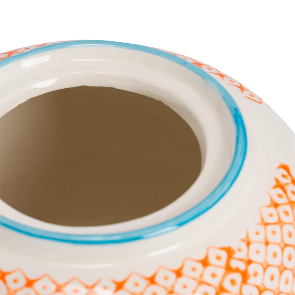 image 1 of Nicola Spring Hand-Printed Teapot - 820ml - Orange