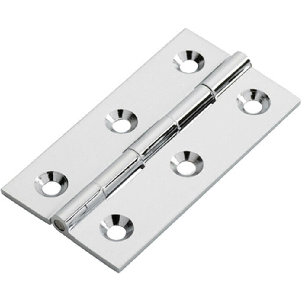 Loops PAIR 64 x 35 x 2mm Cabinet Hinge Polished Chrome Small Cupboard Door