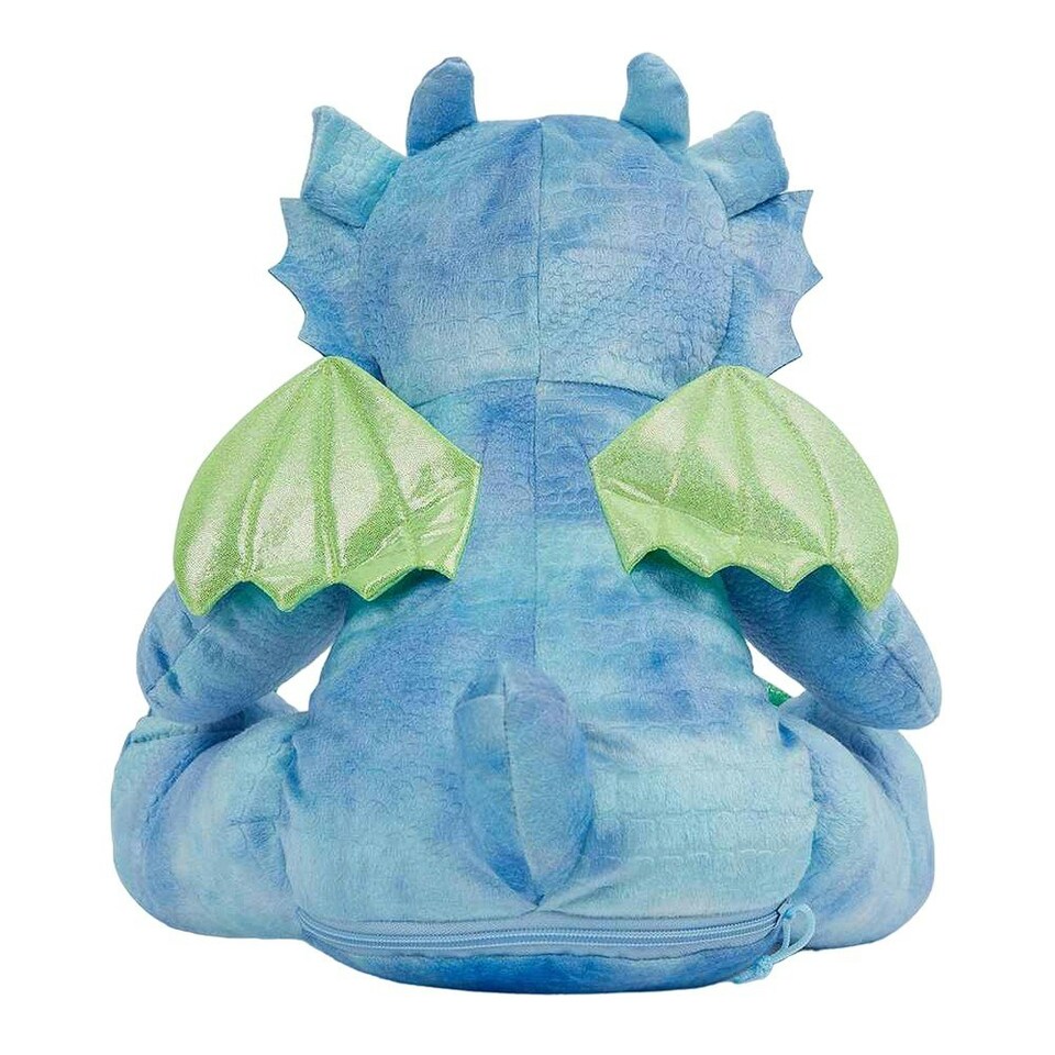 image 1 of Mumbles Zippie Soft Dragon Plush Toy - Blue - One Size