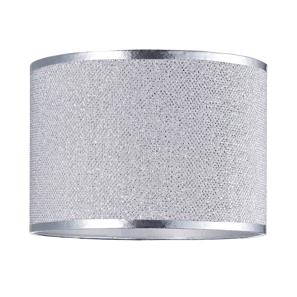image 1 of Modern and Designer Mini Diamond Silver Glitter Fabric Lamp Shade 25cm Wide | Silver
