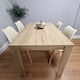 image 7 of Dining Table Set Oak Effect Table With 4 Cream Plastic Chairs Dining Room Furniture | Cream | One Size | 5