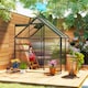 image 2 of Outsunny Polycarbonate Walk-in Garden Greenhouse w/ Sliding Door Grey | Grey | Grey | 1