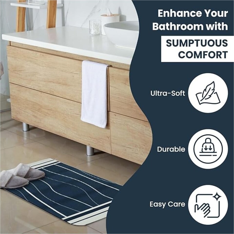 image 1 of Blue Canyon Berkeley Mat Blue Durable Anti Slip Indoor Outdoor Floor Mat
