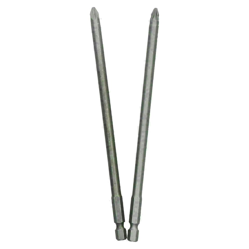 image 1 of 2pc PZ2 Pozi Extra Long 150mm Screwdriver Driver Bit Set With 1/4 Hex Shank