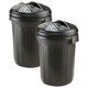 image 2 of 2 x 80 Litre Shatterproof Refuse Bin With Lid Ideal For Indoor & Outdoor Use Black