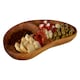 image 2 of Interiors by Premier Acacia Two Section Bean Shaped Dish, Hand Carved Wooden Divided Serving Tray, Rustic Wooden Snack Platter