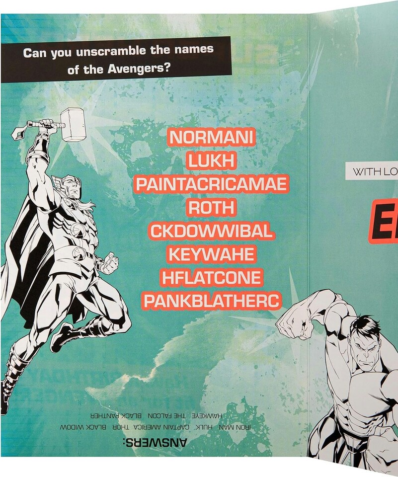 image 1 of Marvel Superheroes Design with Activity Son Birthday Card