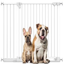 Bettacare SafeStep Dog Gate, White, 124cm - 131cm, Extra Low Walkthough, 81cm Extra Wide Doorway, Extra Wide Pet Gate | White