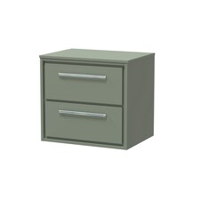 Balterley Framed Design Wall Hung 2 Drawer Vanity with Worktop | Green | Reed Green | 557 x 605 x 460mm