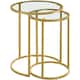 image 1 of Yaheetech Set of 2 Nesting Side Tables with Round Tempered Glass Top