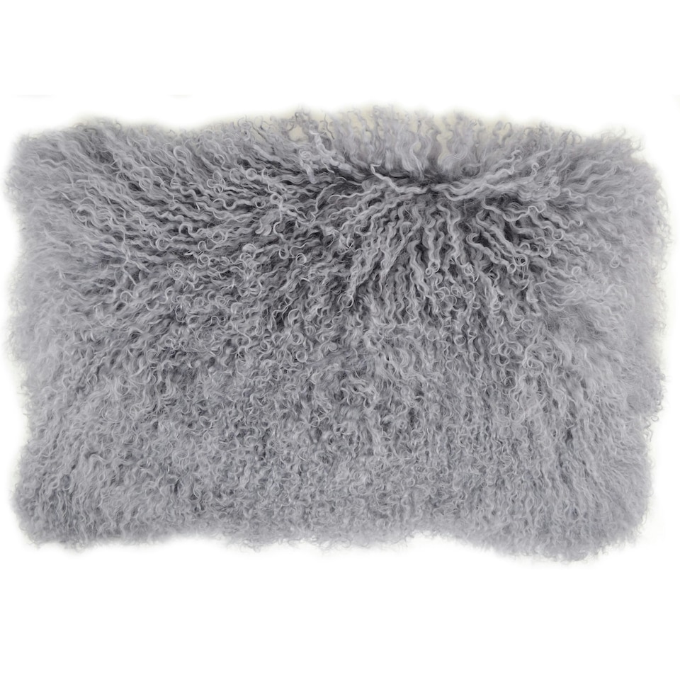 image 1 of SNUGRUGS Mongolian Sheepskin Cushion - Rectangular - 30cm x 50cm White | 30cmx50cm