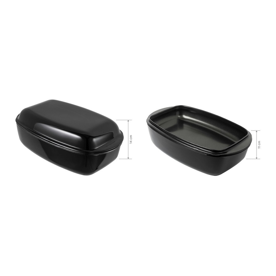image 1 of EASY GLASS Roaster Set non-stick coated 4.3L + 2.2L Black
