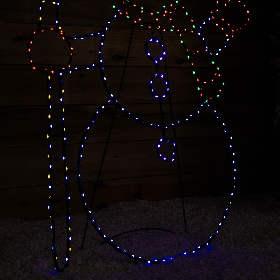 image 1 of 1m x 78cm Light up Standing Christmas Snowman with 390 Multi-Coloured LEDs