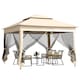 image 1 of Outsunny 3 x 3m Pop Up Gazebo, Doubleroof Garden Tent with Netting and Carry Bag, Party Event Shelter for Outdoor Patio, Cream White