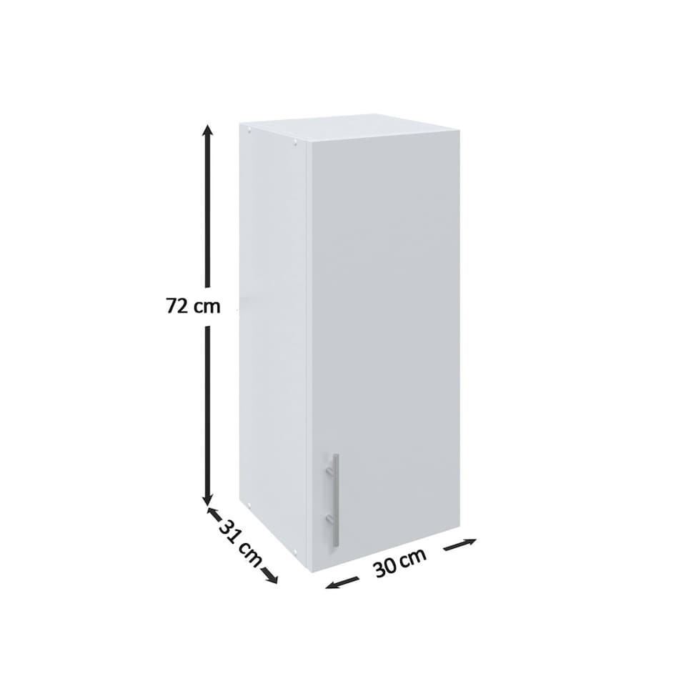 image 1 of JD Greta Kitchen Wall Unit 300mm Storage Cabinet With Doors and Shelf 30cm - Dark Grey Matt