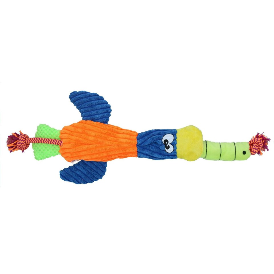 image 1 of Plush Rope Cordy Catchers Duck Dog Play Toy With Squeak Pet Dog Puppy Gift