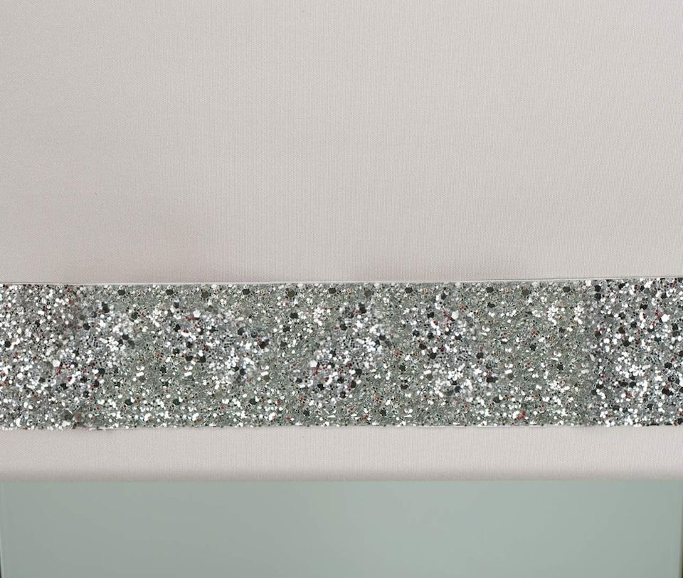 image 1 of FURNISHED Thermal Blackout Roller Blinds with Glitter Edge - (W)85cm x (L)210cm | Grey | Grey | (W) 85cm x (L) 210cm