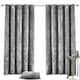 image 4 of Crushed Velvet Fully Lined Eyelet Curtains - Silver - 117x137cm